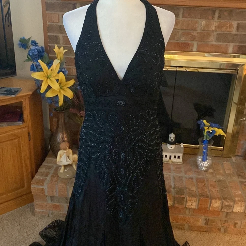 Sue Wong nocturnal black formal gown size 10 - Picture 3 of 17